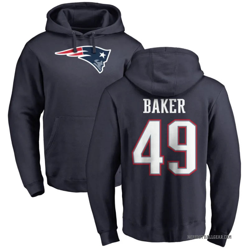 Rushawn Baker Men's Navy New England Patriots Pro Line Logo Pullover Hoodie