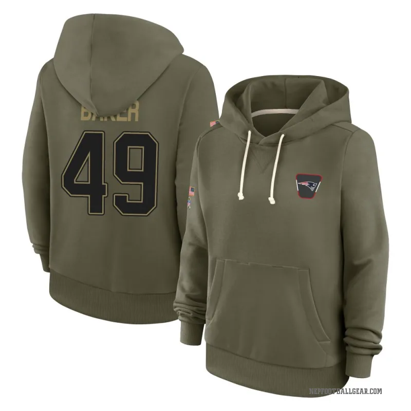 Rushawn Baker Women's Olive New England Patriots 2025 Salute to Service Hoodie