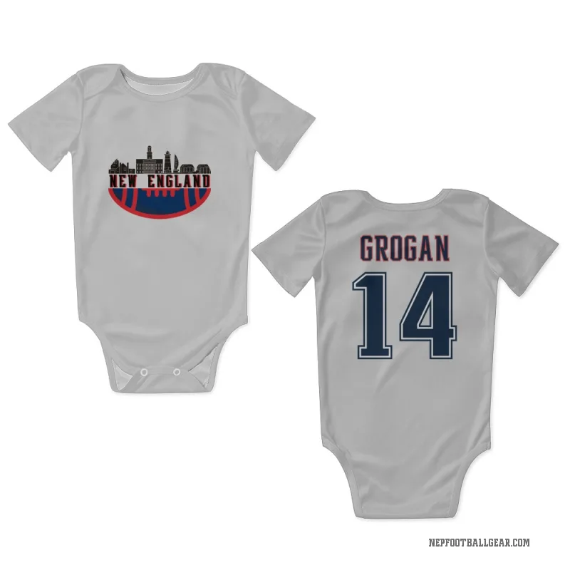 Steve Grogan  White New England Patriots  Fade Newborn & Infant Bodysuit