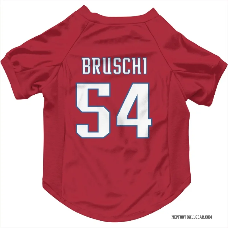 Tedy Bruschi  Red New England Patriots  Cat & Dog Pet Jersey