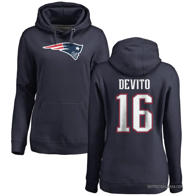 Tommy DeVito Women's Navy New England Patriots Pro Line Logo Pullover Hoodie