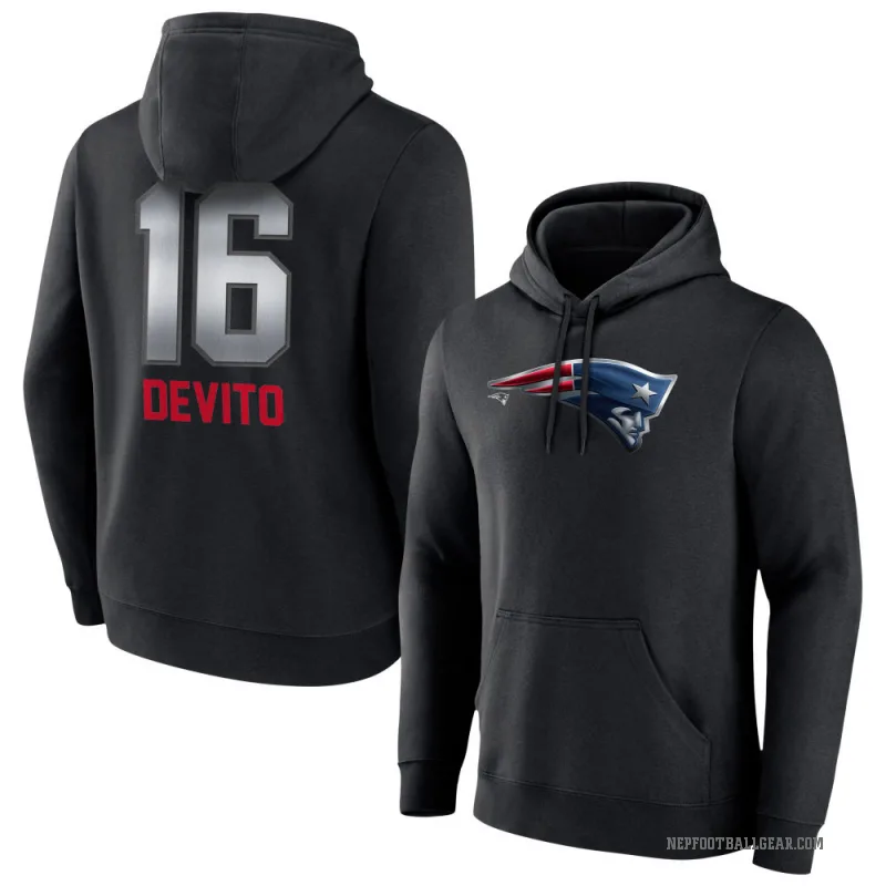Tommy DeVito Youth Black New England Patriots Midnight Mascot Pullover Hoodie