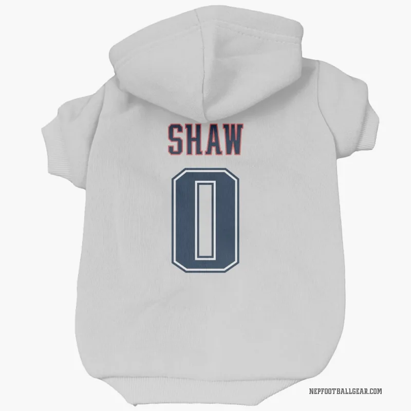 Travis Shaw  White New England Patriots  Fade Cat & Dog Pet Hoodie