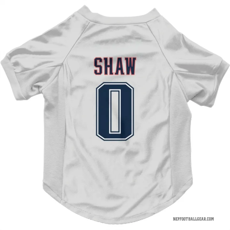 Travis Shaw  White New England Patriots  Fade Cat & Dog Pet Jersey