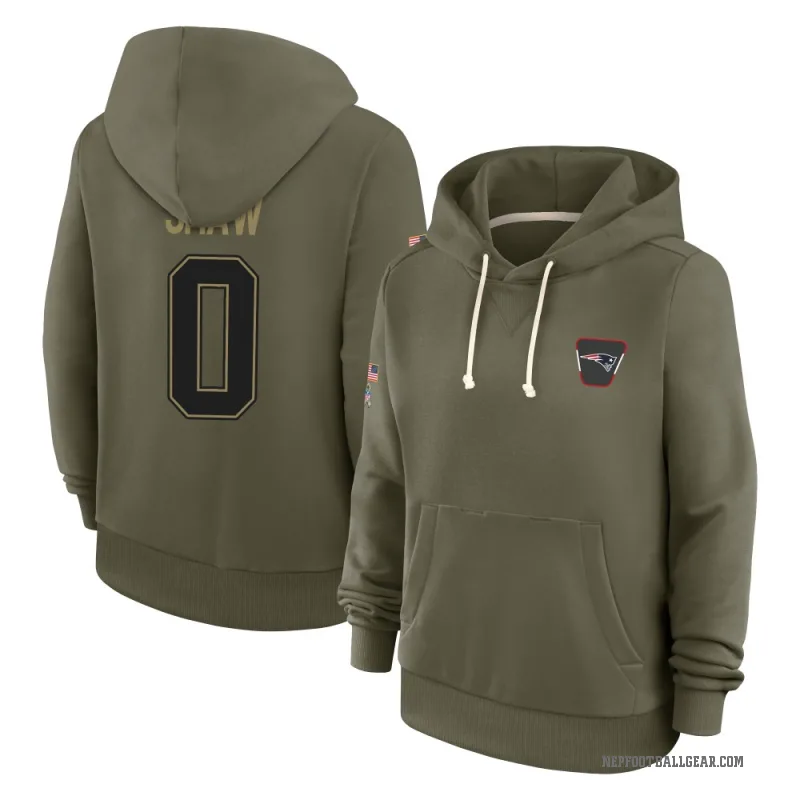 Travis Shaw Women's Olive New England Patriots 2025 Salute to Service Hoodie