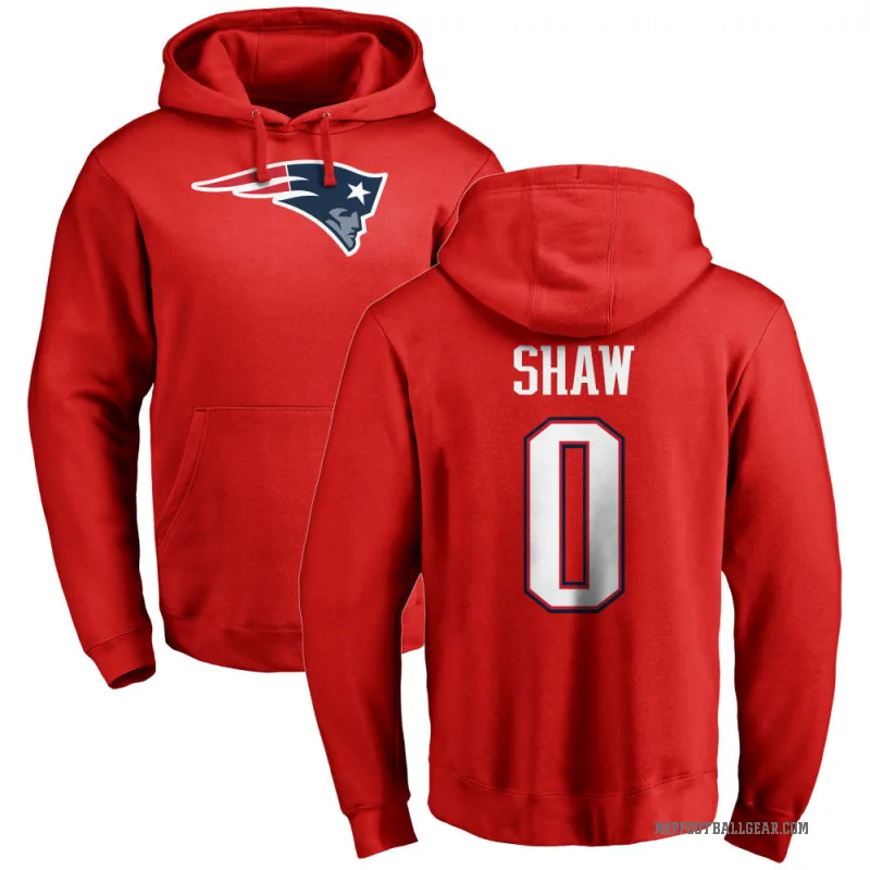 Travis Shaw Youth Red New England Patriots Pro Line Logo Pullover Hoodie