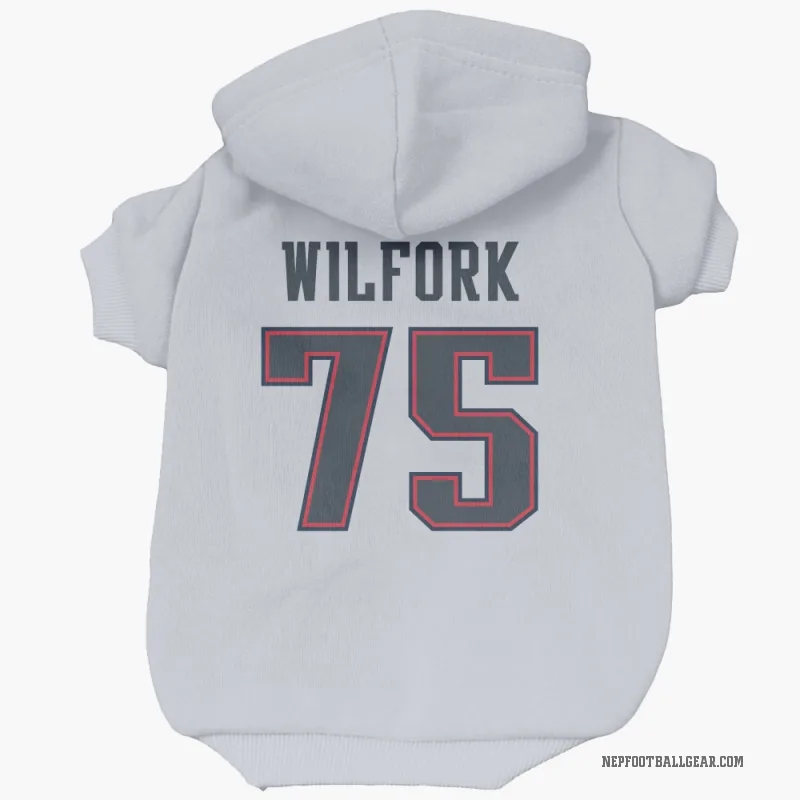 Vince Wilfork  White New England Patriots  Cat & Dog Pet Hoodie