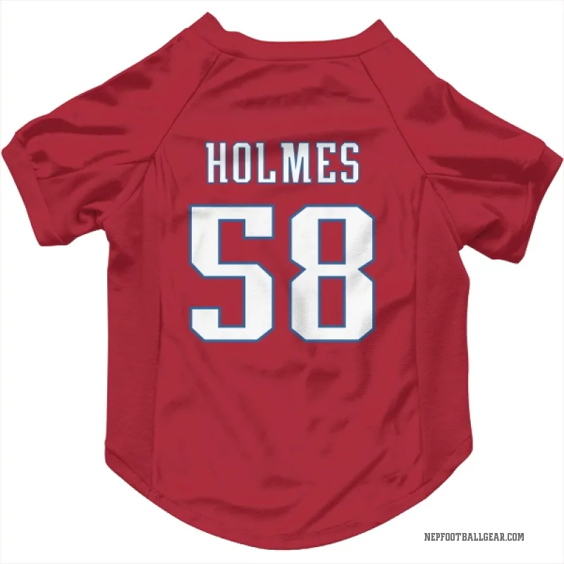 Xavier Holmes  Red New England Patriots  Cat & Dog Pet Jersey