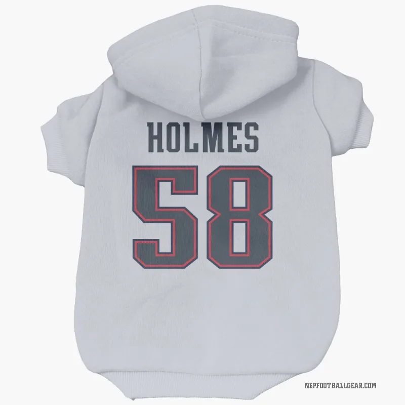 Xavier Holmes  White New England Patriots  Cat & Dog Pet Hoodie