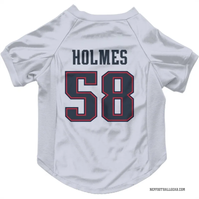Xavier Holmes  White New England Patriots  Cat & Dog Pet Jersey