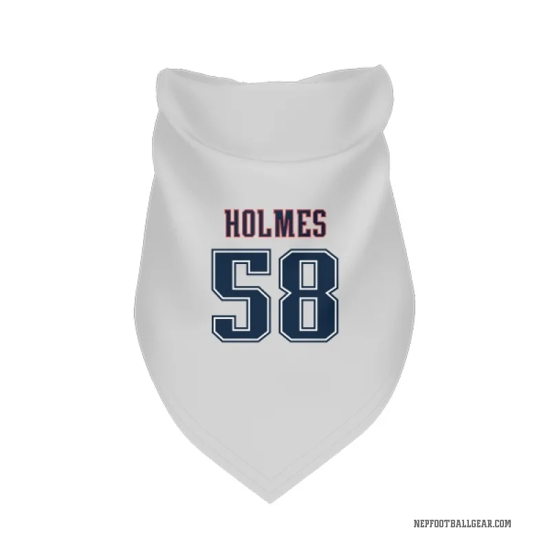 Xavier Holmes  White New England Patriots  Fade Cat & Dog Pet Bandana