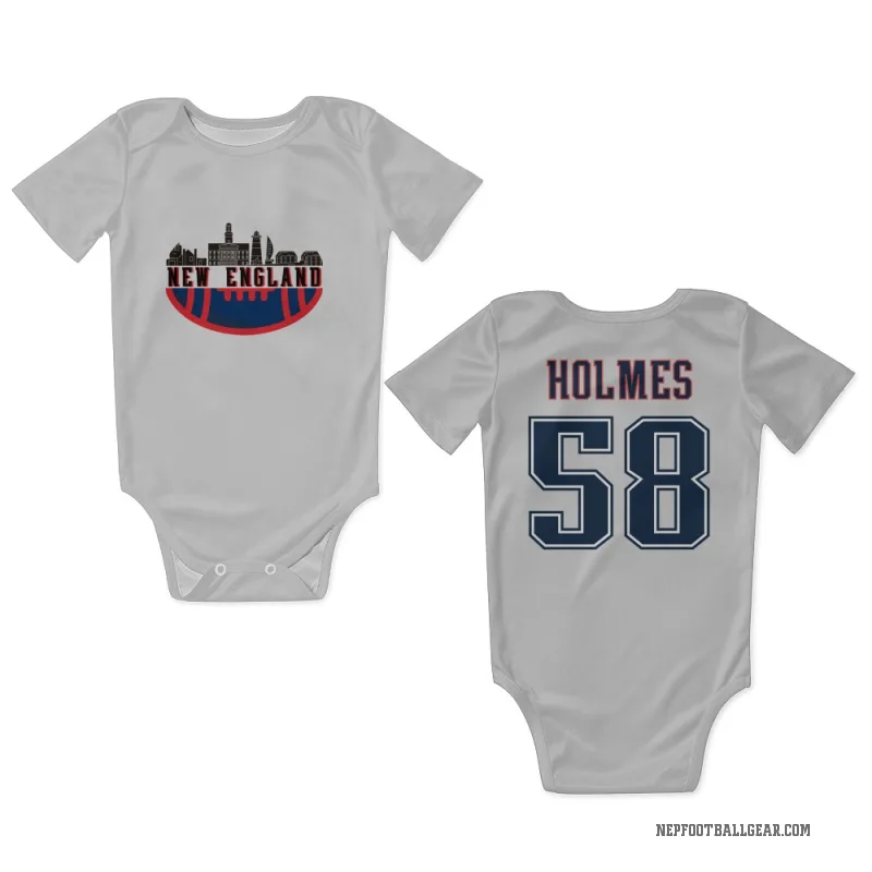 Xavier Holmes  White New England Patriots  Fade Newborn & Infant Bodysuit